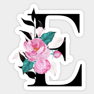 Floral Monogram E Sticker